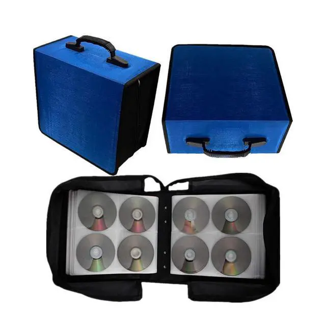 Alt view image 6 of 6 - CD/DVD Case Holder Organizer Wallet Sleeves Booklet Binder,Storage 400 Capacity Disc(Blue)