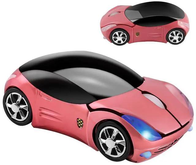 Main image of Wireless Mouse Cute Sport Car Shape Mouse Optical Ergonomic Gaming Mice Mini Small Office Gift for Boy Girl Men Women Kids Mom Dad with USB Receiver for PC Laptop Computer Mac,1600DPI 3 Buttons