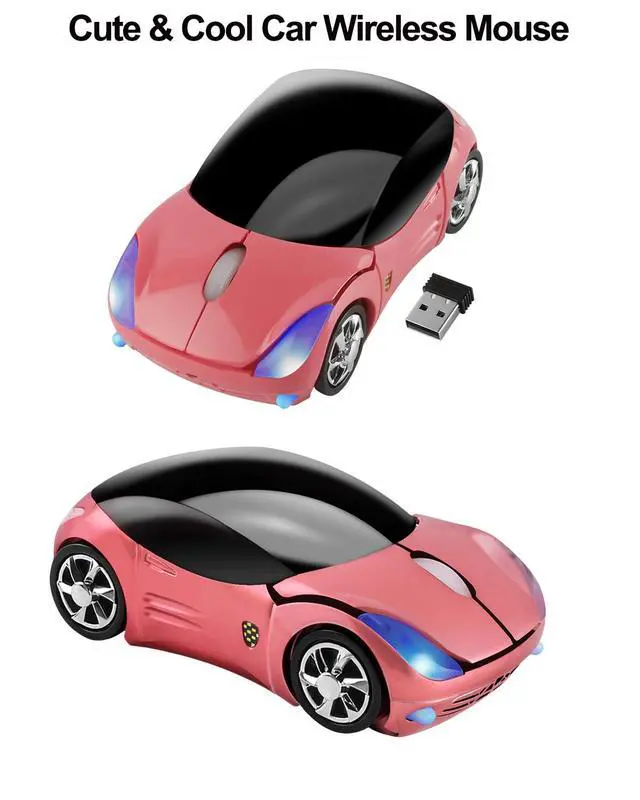Alt view image 4 of 5 - Wireless Mouse Cute Sport Car Shape Mouse Optical Ergonomic Gaming Mice Mini Small Office Gift for Boy Girl Men Women Kids Mom Dad with USB Receiver for PC Laptop Computer Mac,1600DPI 3 Buttons