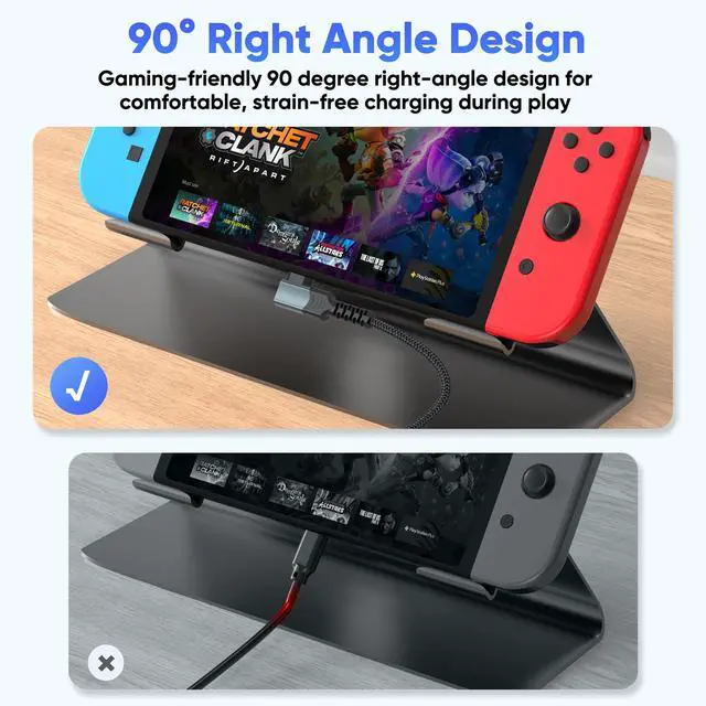 Alt view image 2 of 7 - 15ft USB C Cable Right Angle, 3A Fast Charging 90 Degree Cord Long USB to Type C 2.0 Data Transfer Braided for Switch, Steam Deck, Tablet, iPhone 17/16/15, Galaxy S25 Andriod Phone, Security Camera