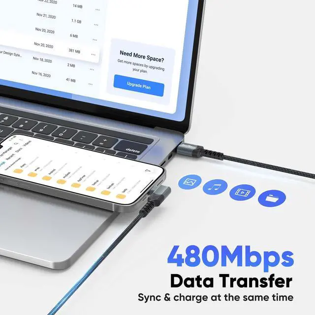 Alt view image 4 of 7 - USB to USB C Cable 10ft Right Angle, 3A Fast Charging 90 Degree Long USB-A to Type C 2.0 480Mbps Data Transfer Cord Braided for iPhone 17/16/15, Galaxy Andriod Phone, Switch, Steam Deck, Tablet