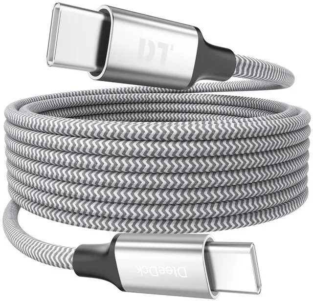 Main image of 15 Ft USB C Cable Fast Charging 60W, 480Mbps Data Transfer Type C Extra Long USBC to USB-C Cord Male to Male for Security Camera, Dash Cam, iPhone 17/16/15, Android Phone, iPad, Tablet