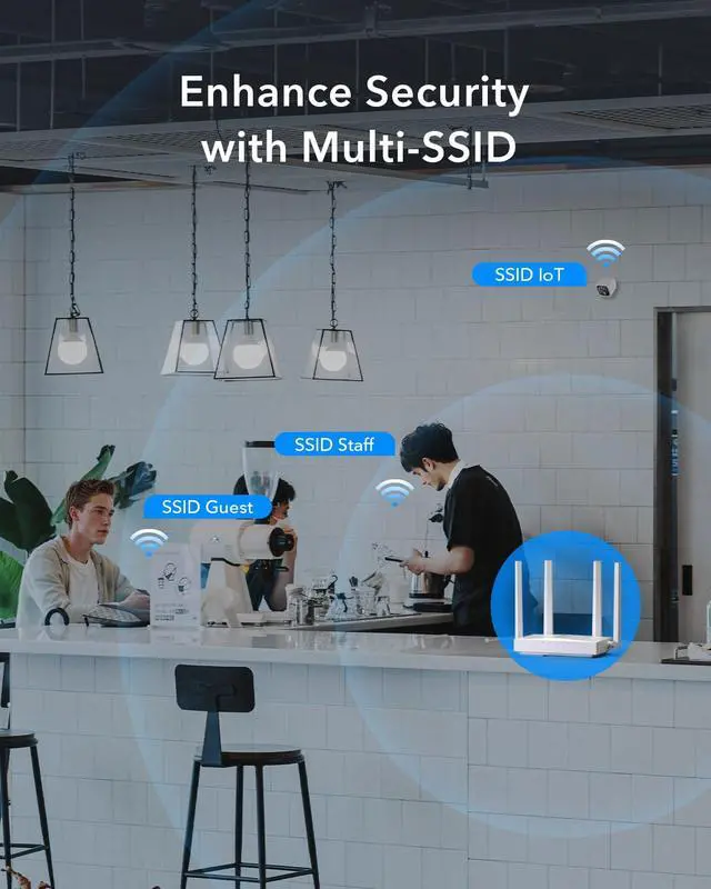 Alt view image 7 of 7 - AC1200 Gigabit Wireless Access Point, Gigabit RJ45, Business WiFi Solution, Mesh Support, Beamforming, Seamless Roaming, MU-MIMO, PoE or DC Powered, AP1300D