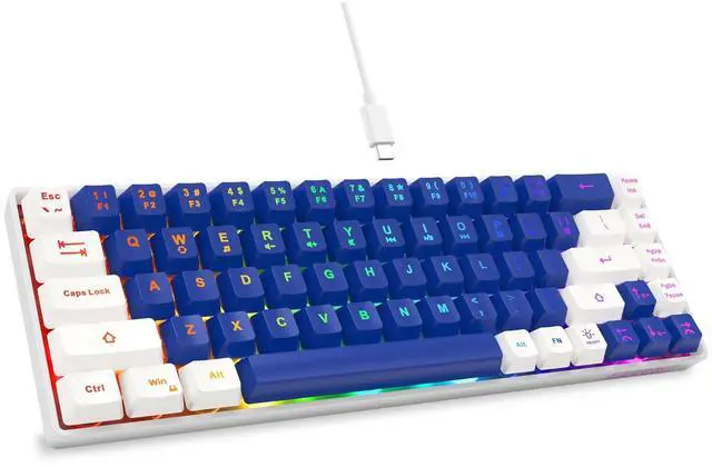 Main image of 65% Gaming Keyboard, LED Backlit Mini Wired Keyboard, Ultra-Compact Anti-Ghosting No-Conflict 68 Keys Membrane Gaming Wired Keyboard for PC Laptop Windows Gamer