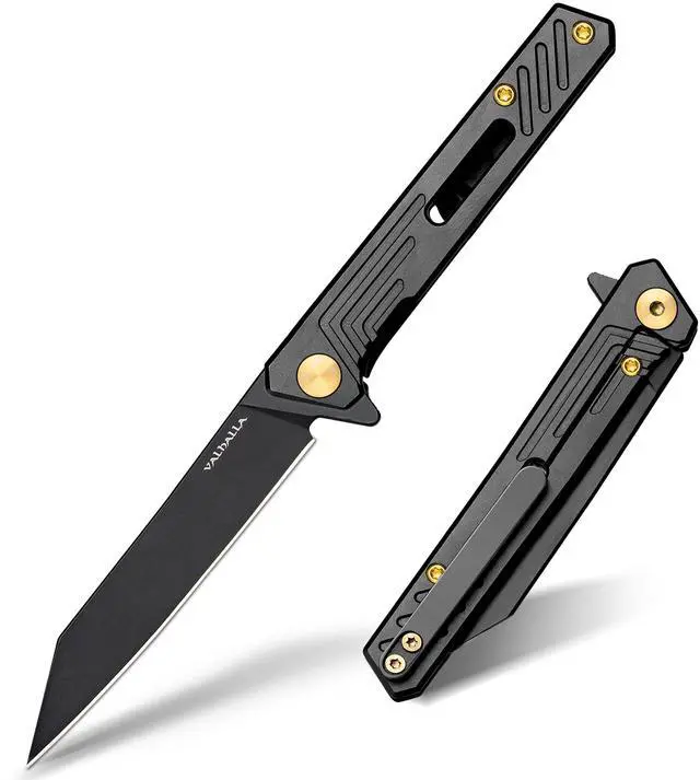 Main image of Slim EDC Pocket Knife, 2.98'' D2 Steel Reverse Tanto Folding Knife, Compact Work Knife, Pocket Knife For Men with Clip, Frame Lock, Gift For Men Women