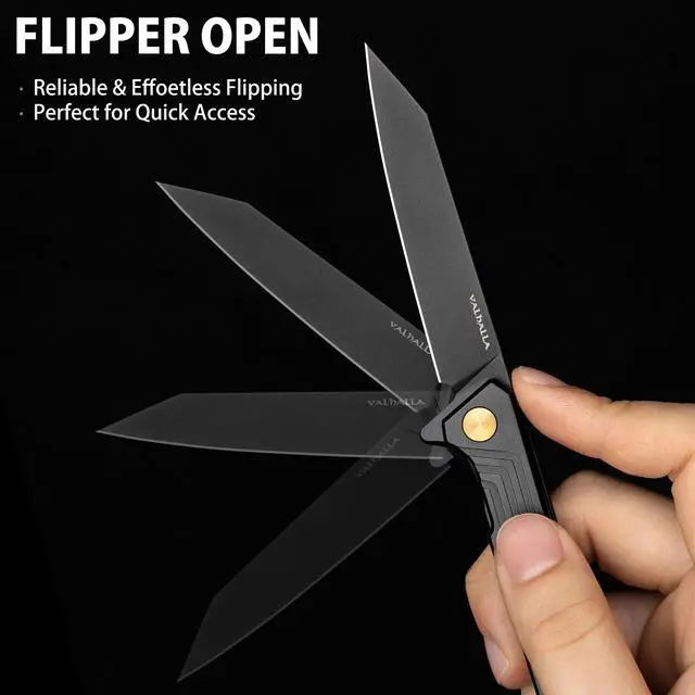 Alt view image 6 of 7 - Slim EDC Pocket Knife, 2.98'' D2 Steel Reverse Tanto Folding Knife, Compact Work Knife, Pocket Knife For Men with Clip, Frame Lock, Gift For Men Women