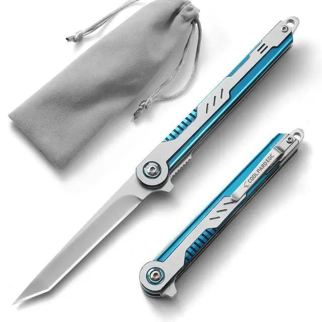 Main image of Pocket Folding Knife, Small Folding Knife with 3.14" 7CR13Mov Steel Tanto Blade, EDC Knife with Clip, Window Breaker and Liner Lock, Sharp Camping Survival Hiking Knife