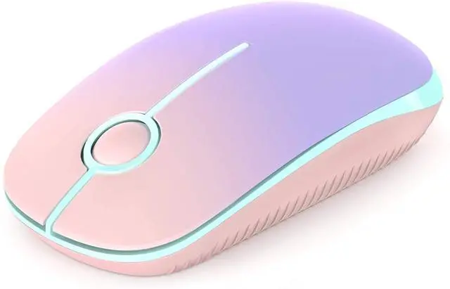 Main image of Wireless Mouse, 2.4G Slim Portable Computer Mice with Nano Receiver Quiet Silent Optical Laptop Mouse for Notebook, PC, Laptop, Computer-Pink to Purple