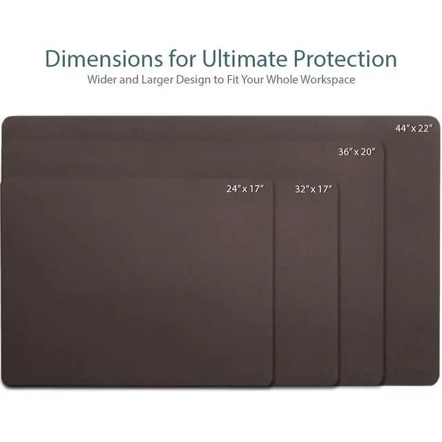 Alt view image 2 of 6 - Leather Desk Mat Large 36" x 20", Desk Protector Mat, PU Leather Desk Pad, Large Mouse Pad, Desk Blotter, Desk Pads on Top of Desks, Desk Matt for Desktop, Office Desk Mat (Dark Brown)