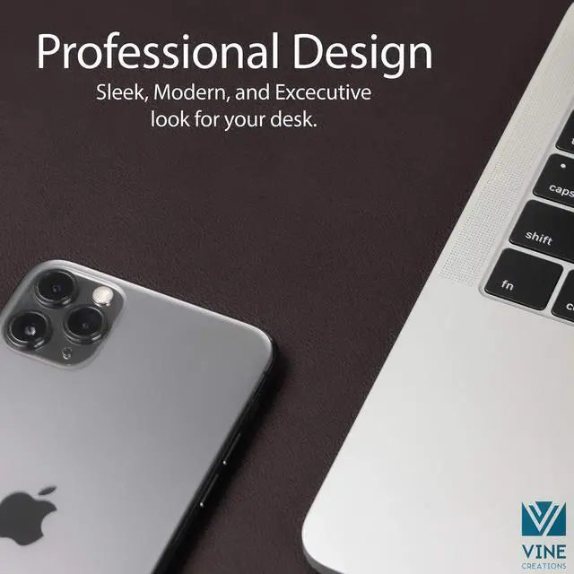Alt view image 3 of 6 - Leather Desk Mat Large 36" x 20", Desk Protector Mat, PU Leather Desk Pad, Large Mouse Pad, Desk Blotter, Desk Pads on Top of Desks, Desk Matt for Desktop, Office Desk Mat (Dark Brown)