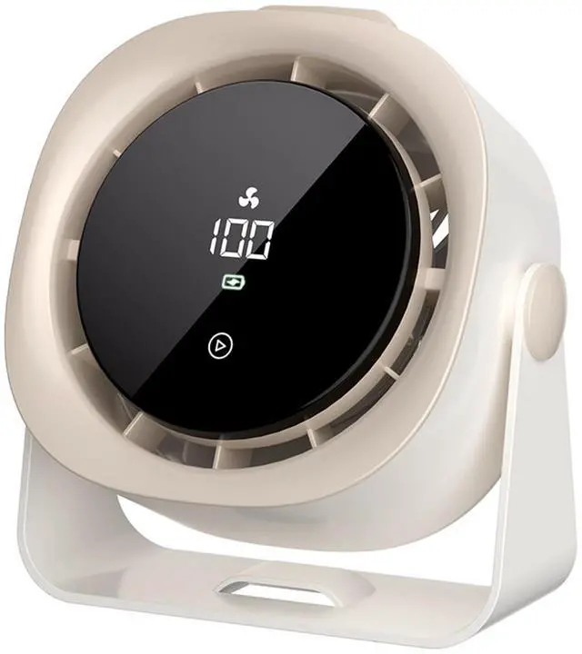 Main image of Portable Desk Fan with Smart LED Display, 4000mAh Rechargeable Battery Operated Fan, 140° Tilt, Wall Mount Fan For Home Office Travel