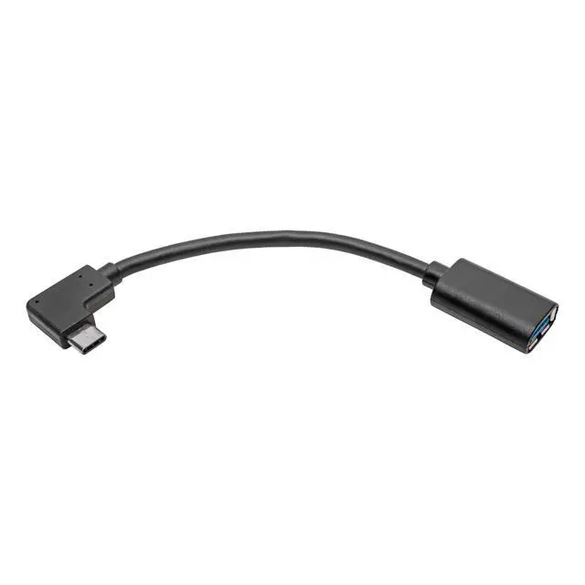 Alt view image 3 of 5 - USB C to USB-A Cable Right Angle 3.1 5 Gbps Type C M/F (U428-06N-F-CRA)