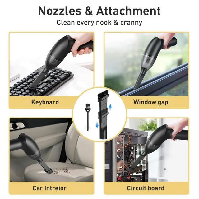 Alt view image 3 of 7 - 4.3Kpa Keyboard Vacuum Cleaner Portable Computer Vacuum Handheld Vacuum Cleaner Cordless Dust Cleaner for Car Sewing Machine Pet Hairs Crumbs Laptop Desktop Piano