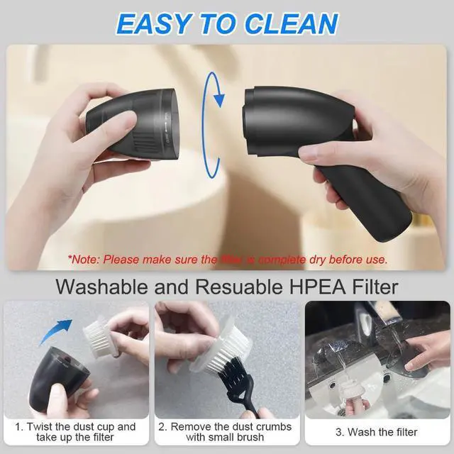 Alt view image 6 of 7 - 4.3Kpa Keyboard Vacuum Cleaner Portable Computer Vacuum Handheld Vacuum Cleaner Cordless Dust Cleaner for Car Sewing Machine Pet Hairs Crumbs Laptop Desktop Piano