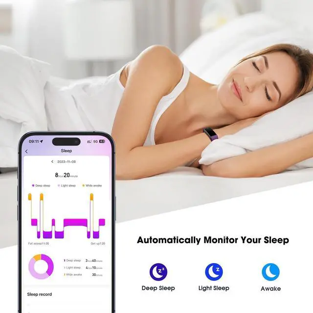 Alt view image 4 of 7 - Fitness Tracker with Heart Rate Blood Oxygen Monitor, Activity Tracker Sleep Monitor Health Tracker, Smart Watch Pedometer Step Calories Counter, Fitness Watches for Men Women