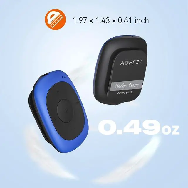 Alt view image 3 of 7 - 64GB Clip MP3 Player with FM Shuffle, Portable Music Player with Sweatproof Silicone Case for Sports
