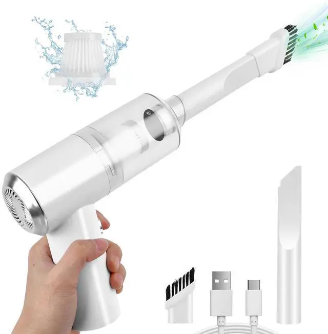 Main image of Mini Car Vacuum Cleaner(4500 pa) Portable Cordless Rechargeable,Tiny Handheld Vacuum, Computer Hand Vacuum for Keyboard and Laptop, Mini Hand Held Vac for Car and Home /V01/White