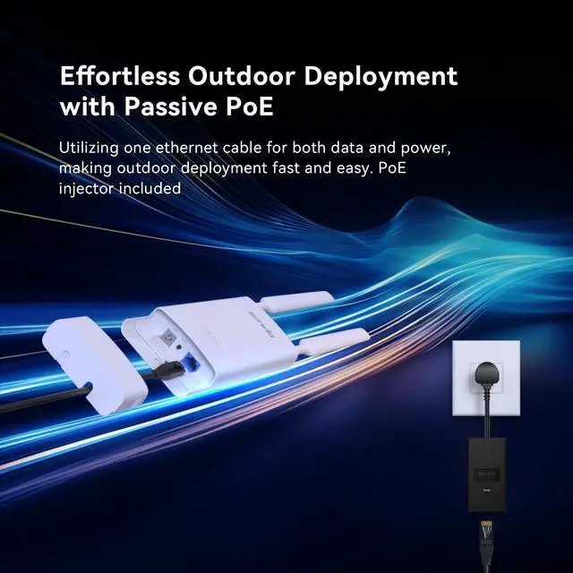 Alt view image 4 of 7 - AC1200 Dual-Band Outdoor Wi-Fi Access Point (OAP1200), MU-MIMO, IP65 Waterproof, PoE Powered, Ideal for Backyard and Garage