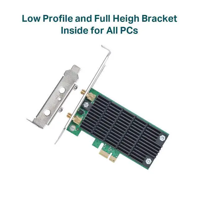 Alt view image 4 of 6 - AC1300 PCIe WiFi PCIe Card(Archer T6E)- 2.4G/5G Dual Band Wireless PCI Express Adapter, Low Profile, Long Range, Heat Sink Technology, Supports Windows 10/8.1/8/7/XP