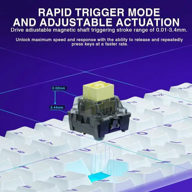 Alt view image 5 of 7 - Hero 84 HE - 75% Mechanical Gaming Keyboard Wired, Magnetic Switches Hot Swappable Hall Effect Keyboard, Rapid Trigger Mode 8000Hz Polling Rate, RGB Neon Light Box, Gamers Keyboards for PC/Mac