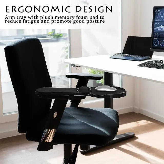Alt view image 2 of 7 - Ergonomic Arm Rest Mouse Pads for Chairs,Mouse pad Chair Attachment