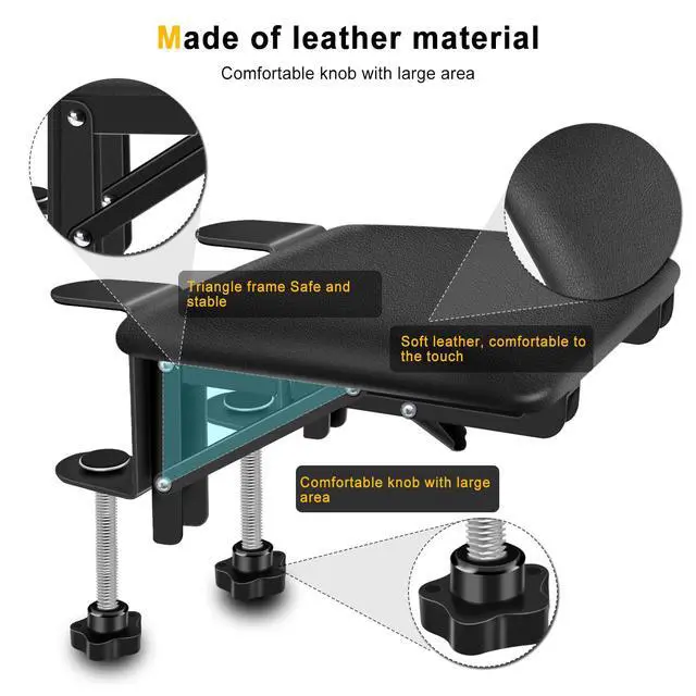 Alt view image 7 of 7 - arm Rest for Desk Adjustable Arm Rest Support for arm Support for Computer Desk Ergonomic Desk Extender Rotating Mouse Pad Holder for Table Office Chair Desk