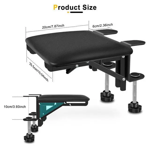 Alt view image 6 of 7 - arm Rest for Desk Adjustable Arm Rest Support for arm Support for Computer Desk Ergonomic Desk Extender Rotating Mouse Pad Holder for Table Office Chair Desk