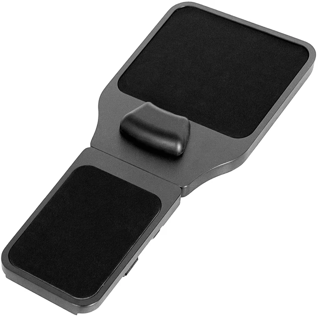 Main image of VIVO Black Wooden Arm Rest Mouse Pad with Wrist Cushion, MOUNT-MS02D | Adjustable Length Support Platform Tray, Chair Attachment Extension with Straps