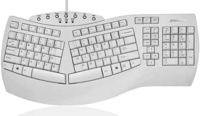 Main image of PERIBOARD-512W Periboard-512 Ergonomic Split Keyboard - Natural Ergonomic Design - White - Bulky Size 19.09"X9.29"X1.73", US English Layout