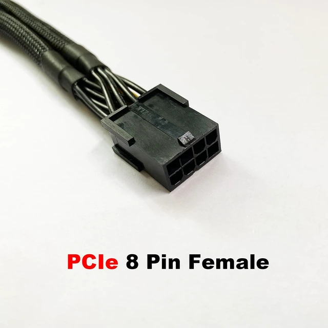 Alt view image 2 of 6 - GPU PCI-e 8 Pin Female to Dual 8(6+2) Pin Male PCI Express Braided Sleeved Splitter Power Cable 8.7 inches/22cm