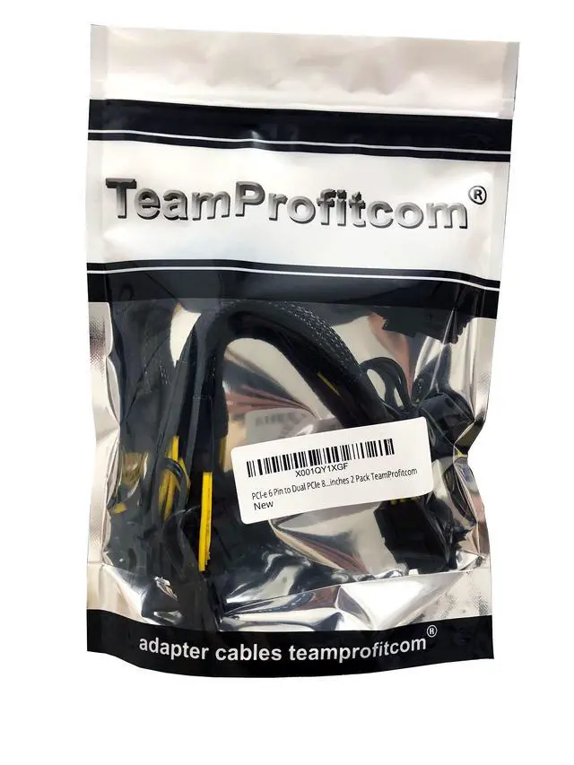 Alt view image 5 of 5 - PCI-e 6 Pin to Dual PCIe 8 Pin (6+2) Graphics Card PCI Express Power Adapter GPU VGA Y-Splitter Extension Cable Mining Video Card Sleeved Power Cable 9 inches (2 Pack)