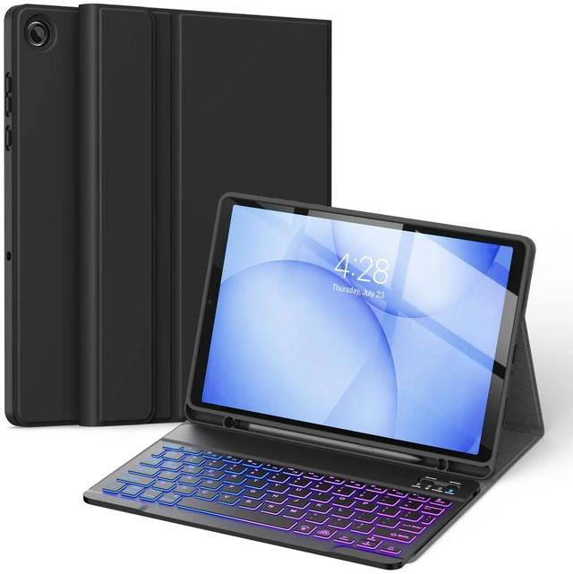 Main image of Keyboard Case for Samsung Galaxy Tab A11+ Plus 11 Inch, Black | 7-Color Backlit Keys, Wireless Detachable Folio Keyboard Cover, Built in S Pen Holder, Different Viewing Angles