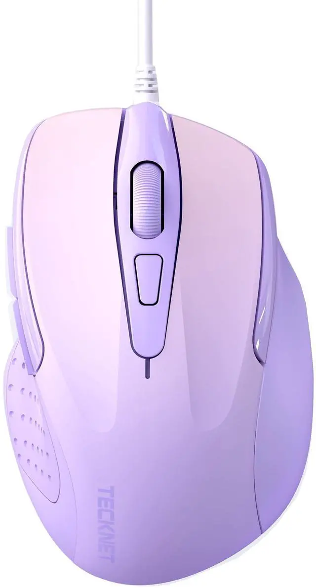 Main image of Wired Mouse, 6-Button Corded with 4 Adjustable DPI, Optical Ergonomic Design, 5FT Cord for Laptop, Chromebook, PC, Desktop, Mac, Notebook - Gradient Lavender