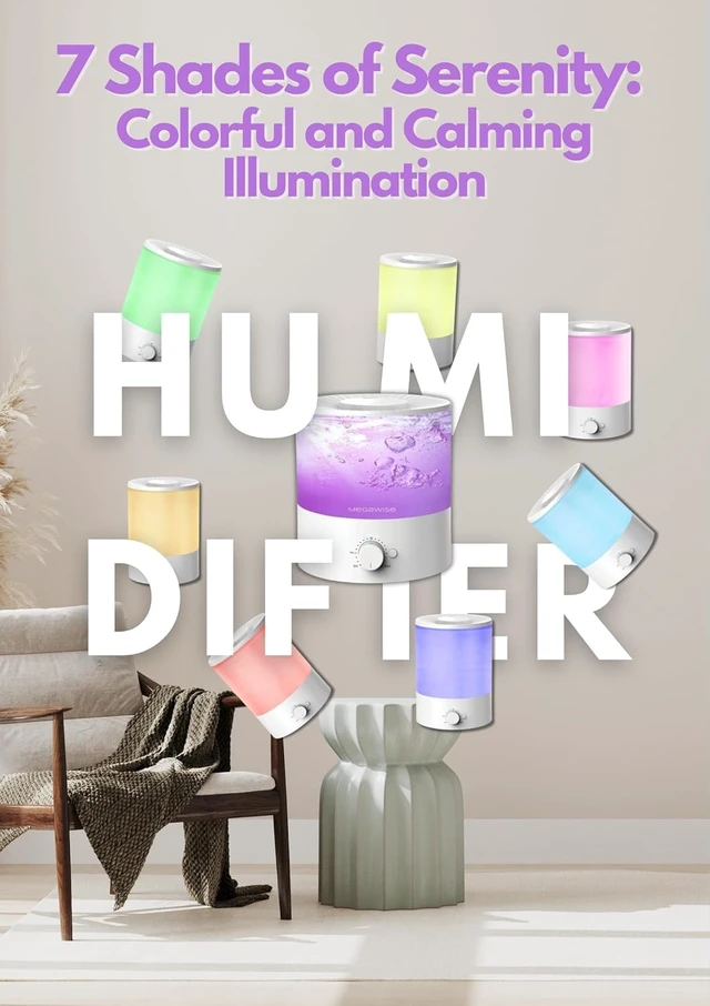 Alt view image 2 of 5 - SK7620 Ultrasonic Air Humidifier 2L Quiet Night Light | 2L capacity, <28dB quiet operation, 150ml/h adjustable mist, color night light, and auto shut-off.