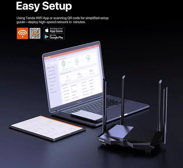 Alt view image 5 of 6 - AC1200 Smart WiFi Router, High Speed Dual Band Wireless Internet Router with Smart APP, 4 x 100 Mbps Fast Ethernet Ports, Supports Guest WiFi, Access Point Mode, IPv6 and Parental Controls(AC6)