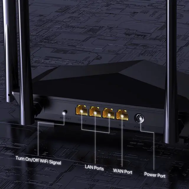 Alt view image 6 of 6 - AC1200 Smart WiFi Router, High Speed Dual Band Wireless Internet Router with Smart APP, 4 x 100 Mbps Fast Ethernet Ports, Supports Guest WiFi, Access Point Mode, IPv6 and Parental Controls(AC6)