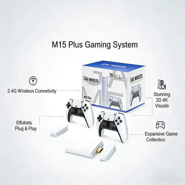 Alt view image 6 of 7 - 2026 New Edition Retro Wireless Gaming Console 128GB Large Storage 23 Emulators Compatible with 20,000+ Games Dual 2.4GHz Wireless Controllers 4K HD TV Gaming Stick Plug and Play