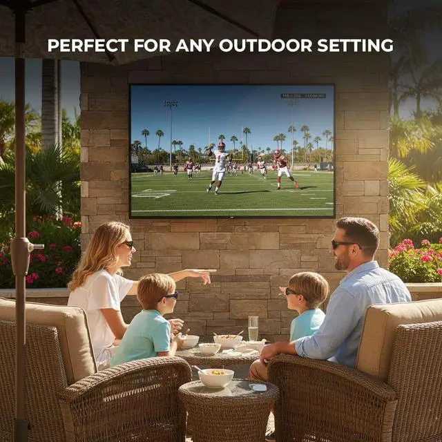 Alt view image 2 of 7 - Titan G300 QLED Mini-LED 85-Inch 4K Smart Outdoor TV, Full Sun, IP65, 6000 Nits, Dolby Vision IQ/HDR10+, 144Hz, Google AI OS, Wi-Fi 6, Dolby Atmos/Bang & Olufsen, TV Cover, Slim Bezel, 2-Yr Warranty