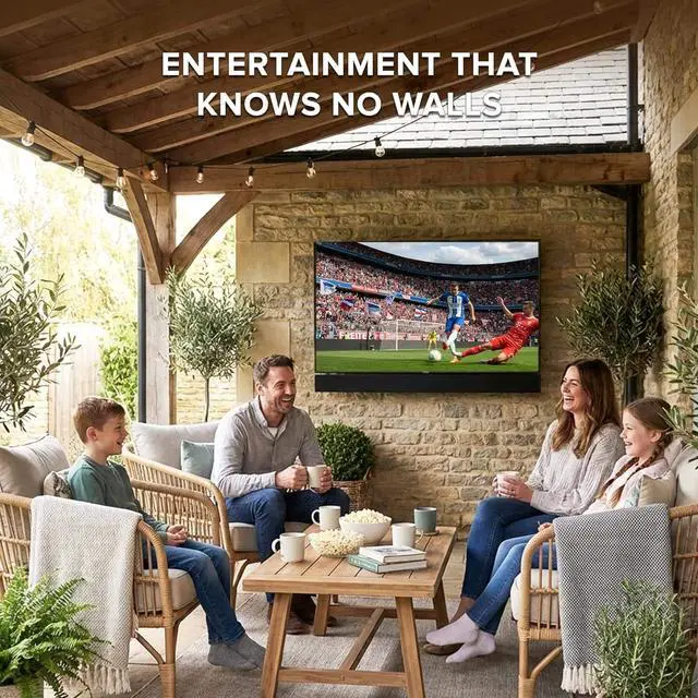 Alt view image 2 of 7 - Titan L200 QNED Mini-LED 75-Inch 4K Smart Outdoor TV, Partial Sun, IP65, 1500 Nits, HDR10 Pro/HLG, 120Hz Refresh Rate, webOS AI OS, Wi-Fi 5, TV Cover, Slim Bezel, 2-Year Warranty