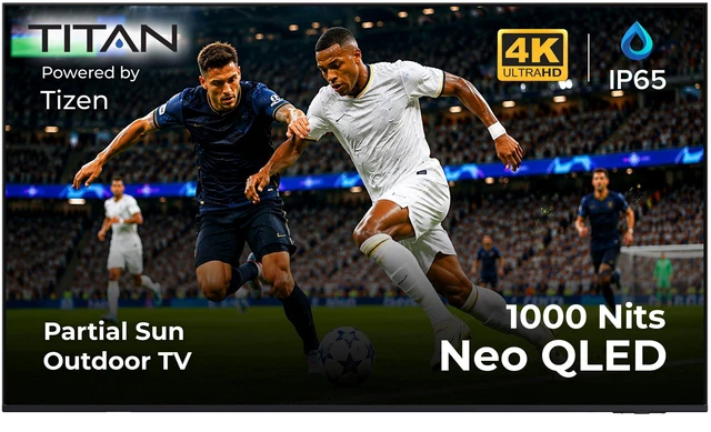 Main image of Titan S200 Mini-LED 85-Inch 4K Smart Outdoor TV, Partial Sun, IP65, 1000 Nits, HDR10+, 144Hz Refresh Rate, Tizen AI, Wi-Fi 5, OTS Lite, Outdoor TV Cover Included, Slim Bezel, 2-Year Warranty