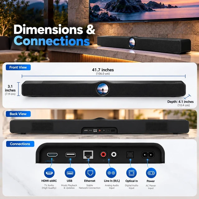 Alt view image 7 of 7 - Titan Weatherproof Soundbar Matte Black