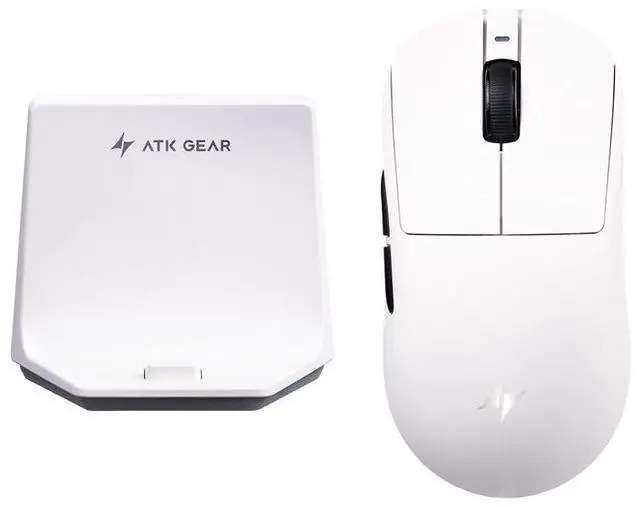 Alt view image 6 of 6 - ATK Dragonfly A9 NB Lightweight Wireless Gaming Mouse, PAW3950 Ultra Sensor, 8K Polling, BK Custom Flagship Chip, 2.4G + Dock Charging, Optical Switches, Symmetrical Design White