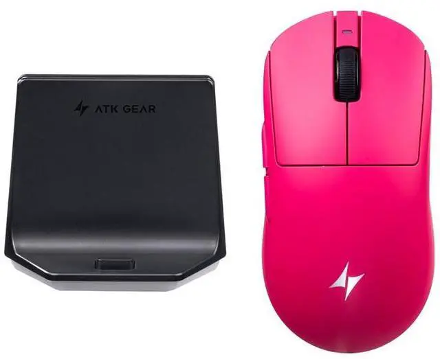 Alt view image 6 of 6 - ATK Dragonfly A9 NB Lightweight Wireless Gaming Mouse, PAW3950 Ultra Sensor, 8K Polling, BK Custom Flagship Chip, 2.4G + Dock Charging, Optical Switches, Symmetrical Design Pink
