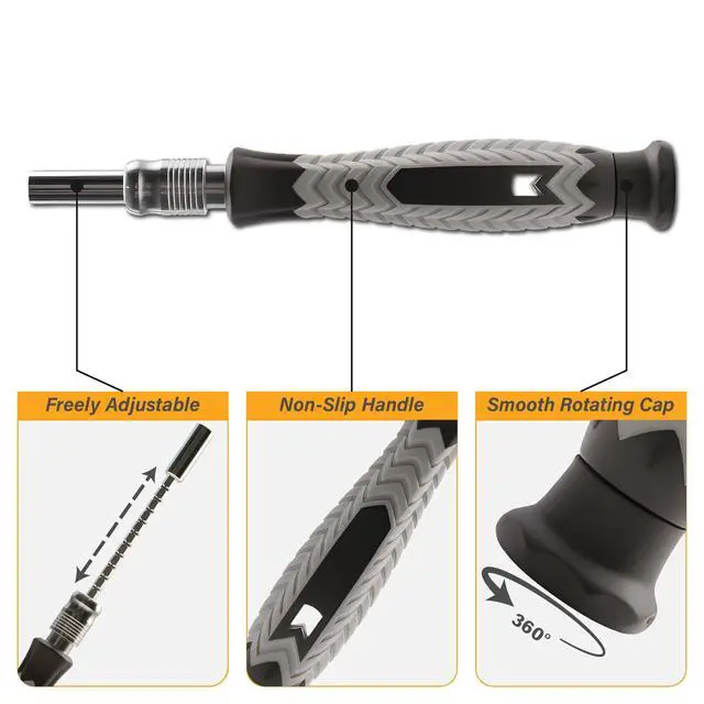 Alt view image 4 of 7 - Precision Screwdriver Set, 126-in-1 Electronics Repair Tool Kit with CR-V Steel Bits, Magnetic Case, Flexible Shaft & Ergonomic Handle for Laptop, Phone, Watch, Game Console, Student & DIY Projects