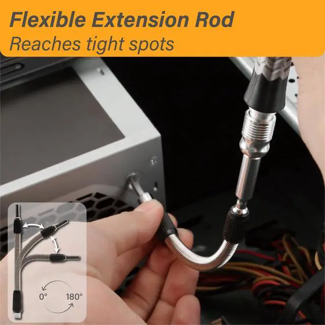 Alt view image 5 of 7 - Precision Screwdriver Set, 126-in-1 Electronics Repair Tool Kit with CR-V Steel Bits, Magnetic Case, Flexible Shaft & Ergonomic Handle for Laptop, Phone, Watch, Game Console, Student & DIY Projects