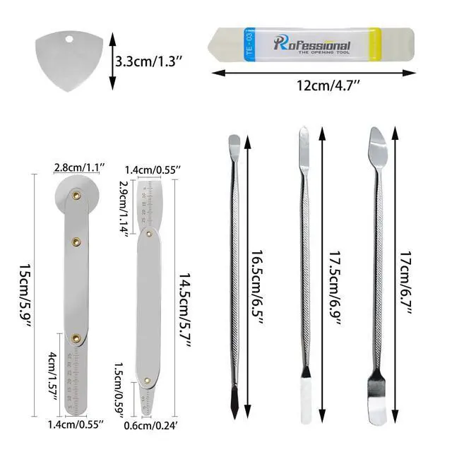 Alt view image 6 of 7 - Haojiaho Spudger Pry Tool Kit 8 Piece Opening Tool, Metal Spudger Tool Kit, Ultra-Thin Prying & Open Tool for iPhone, Laptop, iPad, Cell Phone, MacBook, Tablet, Computer, Electronics Repair