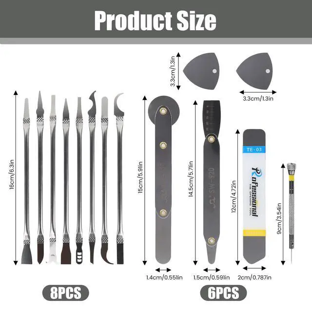 Alt view image 2 of 7 - 14PCS Stainless Electronics Repair Tool Kit,Prying Opening Repair Tool Kit,Small Precision Screwdriver Set,Applicable for Electronics Repairment,Ideal for Techs,Laptop Repair Enthusiasts