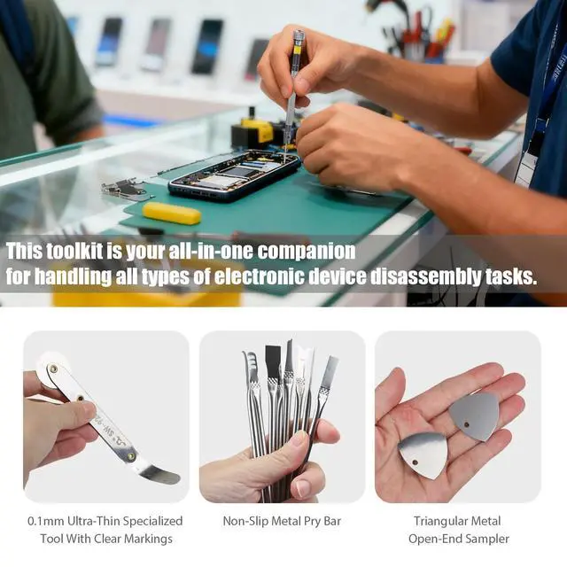 Alt view image 5 of 7 - 14PCS Stainless Electronics Repair Tool Kit,Prying Opening Repair Tool Kit,Small Precision Screwdriver Set,Applicable for Electronics Repairment,Ideal for Techs,Laptop Repair Enthusiasts