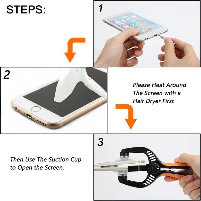 Alt view image 5 of 6 - Screen Opening Tool 2 PCS Opening Pliers Cellphone Suction Cup Screen Repair Kit for Mobile Phone Tablet Laptop