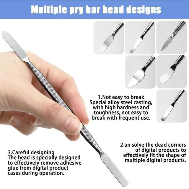 Alt view image 4 of 7 - Generic Brand 11-Piece Electronics Repair Tool Kit Ultra-Thin Pry Tools with Rovan Steel Blades, Non-Slip Handles, Suction Cup, and Tweezers for Smartphone, Laptop, and Tablet Maintenance